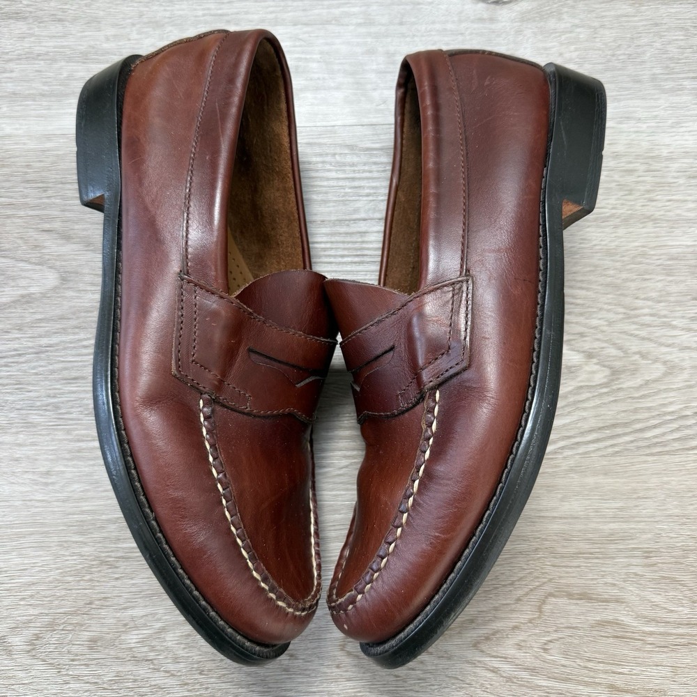 GH Bass Weejuns Parker Mens 8 D Brown Leather Penny Loafers Slip On Shoes 0100